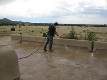 Pressure Washing a Foam Roof